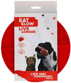 Holland Animal Care Eat Slow Live Longer runde Leckmatte mit tiefen Fächern rot