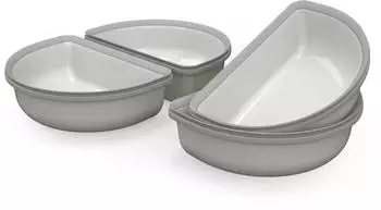 SureFeed Halbschalen 4-er Pack grau
