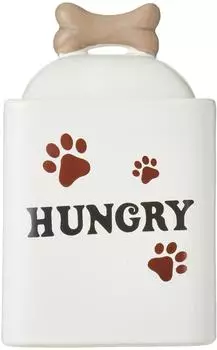 Nobby Keramik Snackdose HUNGRY creme 10,5 x 10,5 x 18 cm