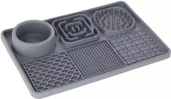 Kerbl Schleckmatte XL grau 30x20 cm Beschäftigung Hunde und Katzen unterstützt Stressabbau Silikon