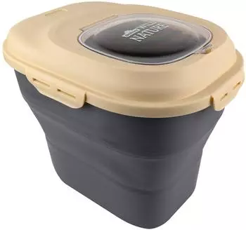 Dehner Wild Nature Futtertonne Barrel, Kunststoff, beige/anthrazit, 25l (6680086)