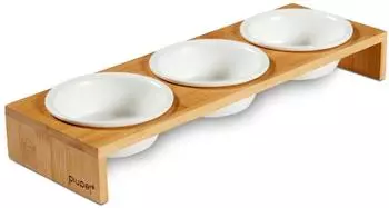 PiuPet Katzennapf-Set 3er, Keramik, erh&ouml;ht, 250ml (OA-NEKE-GDNH)