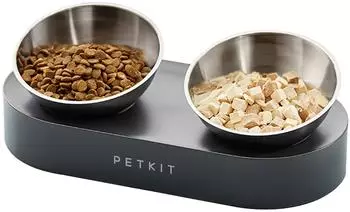 Petkit CYBERTAIL erhöhter geneigter Napf, Edelstahl, für Katzen & kleine Hunde