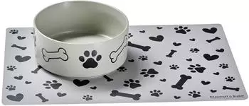 Ritzenhoff & Breker Mika Dog Hundenapf-Set mit Unterlage, 1,4l, grau (322590)