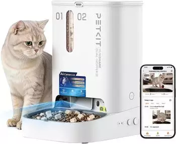 Petkit Yumshare Dual-Hopper 2 Smart automatischer Futterspender mit Kamera weiß