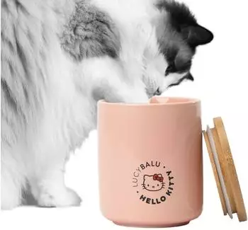 LucyBalu SNACK BAR Katzenfutter Aufbewahrungsbox Hello Kitty Edition, rosa, luftdicht