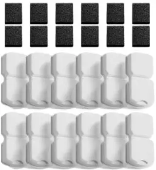 LuxusKollektion Katzenbrunnen Edelstahl Filter-Set 24-teilig (12 Kohlefilter, 12 Schaumfilter)