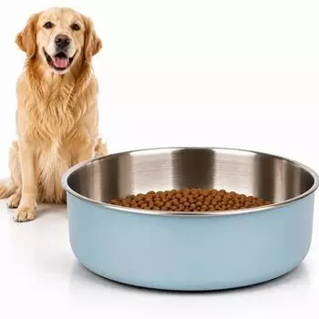 Flamingo Futternapf & Trinknapf Yumi - Edelstahl Hellblau 1,55 l
