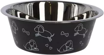 Kerbl Edelstahlnapf f&uuml;r Hunde und Katzen, schwarz, 2800ml (80555)