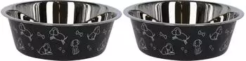 Kerbl Edelstahlnapf für Hunde und Katzen 4000ml, schwarz (80556)