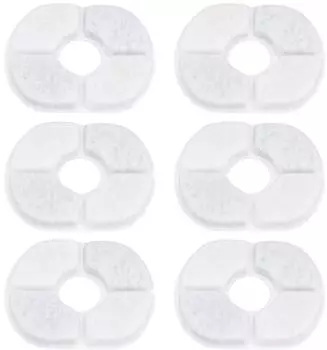 LuxusKollektion Katzenwasserbrunnenfilter 10,8x8,8cm, kompatibel mit Pawaboo 2,5L (6 Stück)