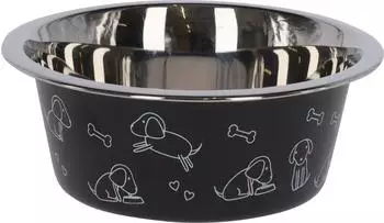 Kerbl Edelstahlnapf für Hunde und Katzen 900ml, schwarz (80553)
