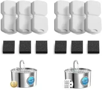 LuxusKollektion Trinkbrunnen Filter-Ersatzset 6 Kohlefilter + 6 Schaumstofffilter