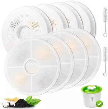LuxusKollektion Katzenbrunnen Ersatzfilter Aktivkohle, 3-lagig, 3L (8 Stk)