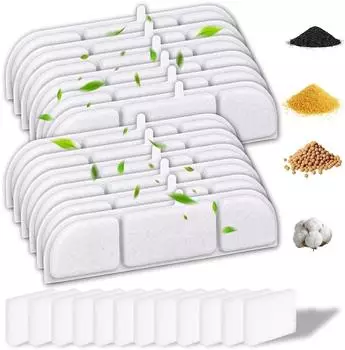 LuxusKollektion Katzentrinkbrunnen Ersatzfilter 12er Set, Aktivkohle & Ionenaustauschharz (DPWFP6)