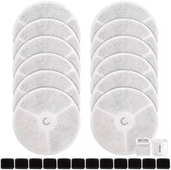 LuxusKollektion Katzenbrunnen Ersatzfilter mit Aktivkohle & Schwamm, 12er Pack, für Petkit Solo 2/SE/3 Pro/2S/3