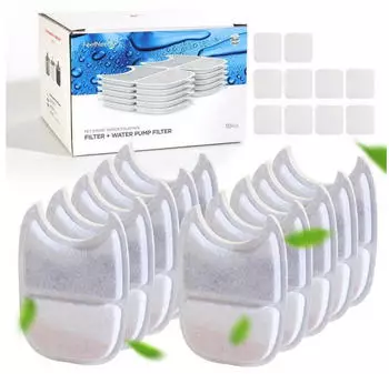 FeelNeedy Ersatzfilter und Schwämme für Trinkbrunnen, 10er-Pack (YPD-C004)
