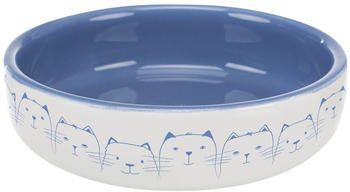 Trixie Keramiknapf flach für Katzen 0,3l 15cm blau/weiß