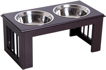 Pawhut Futtersch&uuml;ssel, 2 N&auml;pfe MDF Kaffee