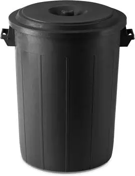 Kerbl Futtertonne mit Deckel 70L, schwarz