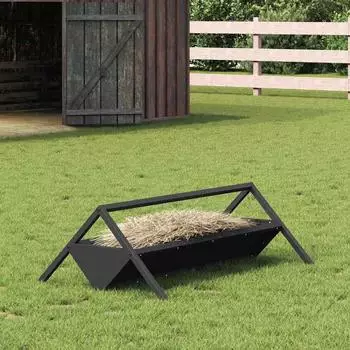 vidaXL Futtertrog für Nutztiere schwarz 111x76x38cm (874660)