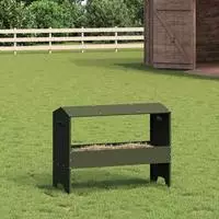 vidaXL Futtertr&ouml;ge f&uuml;r Nutztiere Olivgr&uuml;n 79 x 35 x 62 cm 15 kg