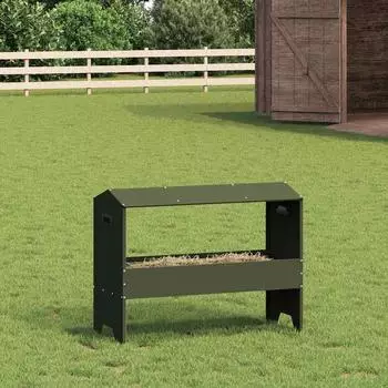 vidaXL Futtertrog f&uuml;r Nutztiere, olivgr&uuml;n, 79x35x62cm (874628)