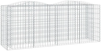 furnicato Gabionen-Hochbeet mit Hochbogen 200 x 50 x 100 cm verzinktes Eisen
