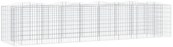 furnicato Gabionen-Hochbeet mit Hochbogen 400 x 100 x 100 cm verzinktes Eisen