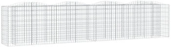 furnicato Gabionen-Hochbeet mit Hochbogen 400 x 50 x 100 cm verzinktes Eisen