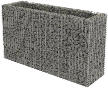 furnicato Gabionen-Hochbeet verzinkter Stahl 180 x 50 x 100 cm