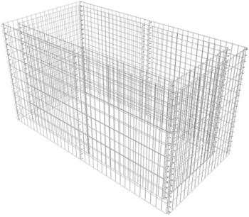 furnicato Gabionen-Hochbeet Stahl 180 x 90 x 100 cm silber
