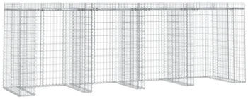 vidaXL Gabionen-Mülltonnenbox 350 x 91 x 120 cm verzinktes Eisen