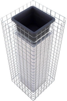 Gabiona Gabionen-Blumensäule eckig feuerverzinkt 102 x 42 x 42 cm Maschenweite 5 x 5 cm
