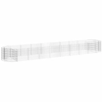 furnicato Gabionen-Hochbeet verzinktes Eisen 500 x 100 x 50 cm