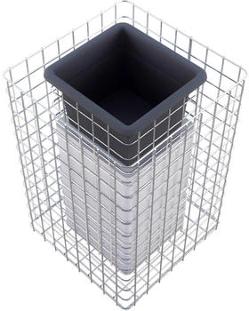 Gabiona Gabionen-Blumensäule eckig feuerverzinkt 62 x 42 x 42 cm Maschenweite 5 x 5 cm