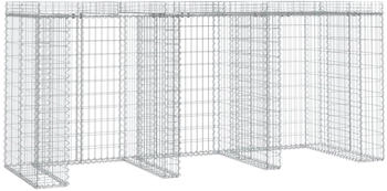 vidaXL Gabionen-Mülltonnenbox 270 x 91 x 120 cm verzinktes Eisen