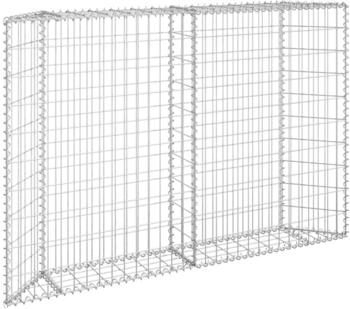 furnicato Gabionen-Hochbeet Trapezform verzinkter Stahl 150 x 20 x 100 cm