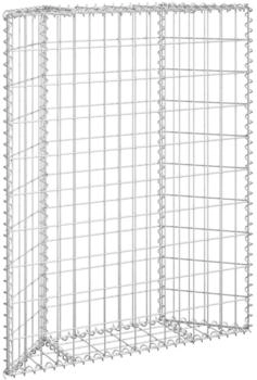 furnicato Gabionen-Hochbeet Trapezform verzinkter Stahl 80 x 20 x 100 cm