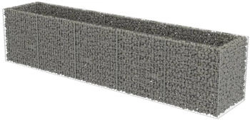 furnicato Gabionen-Hochbeet verzinkter Stahl 450 x 90 x 100 cm