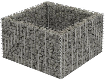 furnicato Gabionen-Hochbeet verzinkter Stahl 90 x 90 x 50 cm