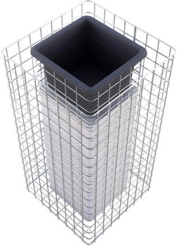 Gabiona Gabionen-Blumensäule eckig feuerverzinkt 82 x 42 x 42 cm Maschenweite 5 x 5 cm