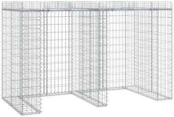 vidaXL Gabionen-Mülltonnenbox 192 x 91 x 120 cm verzinktes Eisen
