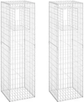 vidaXL Gabionensäulen 2 Stk. 50x50x180 cm Eisen (151273)