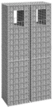 vidaXL Gabionensäulen 2 Stk. 40x40x180 cm Eisen (151265)