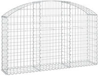 vidaXL Gabione mit Hochbogen 150x30x80/100 cm Verzinktes Eisen