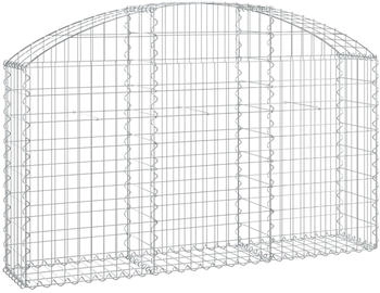 vidaXL Gabione mit Hochbogen 150x30x80/100 cm Verzinktes Eisen (153444)
