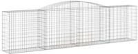 vidaXL Gabionen mit Hochbogen 2 Stk. 400x50x100/120cm Verzinktes Eisen
