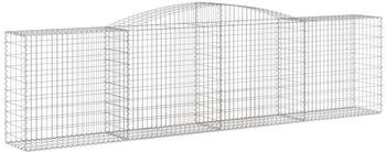 vidaXL Gabionen mit Hochbogen 2 Stk. 400x50x100/120cm Verzinktes Eisen (3146996)