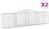 vidaXL Gabionen mit Hochbogen 2 Stk. 400x50x100/120cm Verzinktes Eisen (3146996)